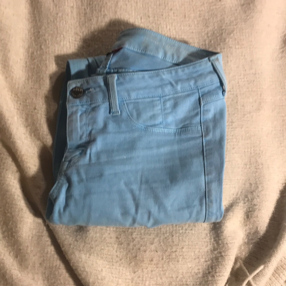 Bright blue jeans